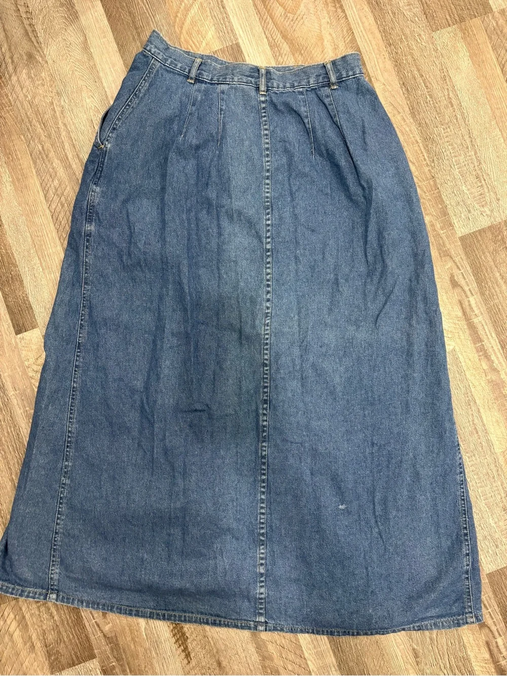 Vintage Weekend Edition Classic Button-Front Denim Midi Skirt - Size 10 - Picture 5 of 6